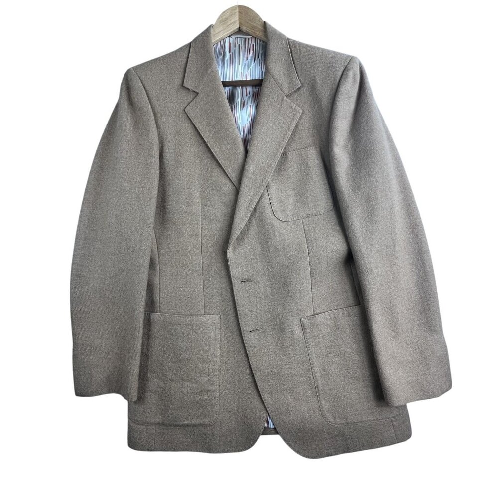 Vintage LeBaron Blazer Mens 42L Brown Wool Sport Coat Patch Pockets USA Made 70s